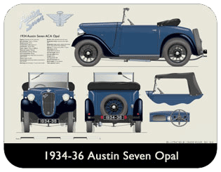 Austin Seven Opal 1934-36 Place Mat, Medium